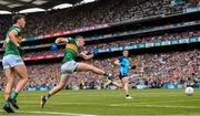 30 July 2023; Paul Geaney of Kerry shoots at goal during the GAA Football All-Ireland Senior Championship final match between Dublin and Kerry at Croke Park in Dublin. Photo by Ramsey Cardy/Sportsfile