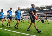30 July 2023; Dublin goalkeeper Stephen Cluxton during the parade before the GAA Football All-Ireland Senior Championship final match between Dublin and Kerry at Croke Park in Dublin. Photo by Eóin Noonan/Sportsfile