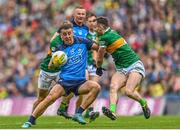 30 July 2023; Cormac Costello of Dublin in action against Tom O'Sullivan of Kerry during the GAA Football All-Ireland Senior Championship final match between Dublin and Kerry at Croke Park in Dublin. Photo by Eóin Noonan/Sportsfile