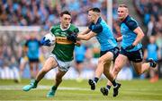30 July 2023; Paudie Clifford of Kerry is tackled by Eoin Murchan of Dublin during the GAA Football All-Ireland Senior Championship final match between Dublin and Kerry at Croke Park in Dublin. Photo by Ramsey Cardy/Sportsfile
