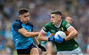 30 July 2023; Paul Geaney of Kerry in action against David Byrne of Dublin during the GAA Football All-Ireland Senior Championship final match between Dublin and Kerry at Croke Park in Dublin. Photo by Brendan Moran/Sportsfile