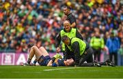 30 July 2023; Kerry goalkeeper Shane Ryan recieves medical attention during the GAA Football All-Ireland Senior Championship final match between Dublin and Kerry at Croke Park in Dublin. Photo by Eóin Noonan/Sportsfile