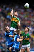 30 July 2023; Jack Barry of Kerry wins a high ball during the GAA Football All-Ireland Senior Championship final match between Dublin and Kerry at Croke Park in Dublin. Photo by David Fitzgerald/Sportsfile