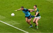 30 July 2023; Cormac Costello of Dublin in action against Tom O'Sullivan of Kerry during the GAA Football All-Ireland Senior Championship final match between Dublin and Kerry at Croke Park in Dublin. Photo by Daire Brennan/Sportsfile