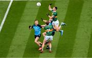 30 July 2023; Diarmuid O'Connor, right, and Gavin White of Kerry in action against Con O'Callaghan, left, and Brian Fenton of Dublin during the GAA Football All-Ireland Senior Championship final match between Dublin and Kerry at Croke Park in Dublin. Photo by Daire Brennan/Sportsfile