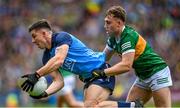 30 July 2023; David Byrne of Dublin in action against Dara Moynihan of Kerry during the GAA Football All-Ireland Senior Championship final match between Dublin and Kerry at Croke Park in Dublin. Photo by David Fitzgerald/Sportsfile