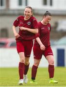 30 July 2023; Isobel Haugh of Galway District League celebrates after scoring her side's second goal during the FAI Women's U19 Inter-League Cup match between North Tipperary Schoolchildrens Football League and Galway District League at Jackman Park in Limerick. Photo by Michael P Ryan/Sportsfile