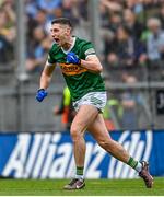 30 July 2023; Paul Geaney of Kerry celebrates after scoring his side's first goal during the GAA Football All-Ireland Senior Championship final match between Dublin and Kerry at Croke Park in Dublin. Photo by David Fitzgerald/Sportsfile