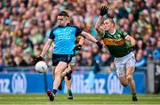 30 July 2023; Lee Gannon of Dublin is tackled by Stephen O'Brien of Kerry during the GAA Football All-Ireland Senior Championship final match between Dublin and Kerry at Croke Park in Dublin. Photo by Ramsey Cardy/Sportsfile