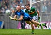 30 July 2023; Paddy Small of Dublin in action against Graham O'Sullivan of Kerry during the GAA Football All-Ireland Senior Championship final match between Dublin and Kerry at Croke Park in Dublin. Photo by David Fitzgerald/Sportsfile