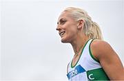 30 July 2023; Sarah Lavin of Emerald AC, Limerick, after winning her women's 100m semi-finals during day two of the 123.ie National Senior Outdoor Championships at Morton Stadium in Dublin. Photo by Sam Barnes/Sportsfile