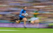 30 July 2023; Brian Fenton of Dublin breaks away from Jack Barry of Kerry during the GAA Football All-Ireland Senior Championship final match between Dublin and Kerry at Croke Park in Dublin. Photo by David Fitzgerald/Sportsfile