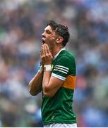 30 July 2023; David Clifford of Kerry reacts at the final whistle during the GAA Football All-Ireland Senior Championship final match between Dublin and Kerry at Croke Park in Dublin. Photo by Eóin Noonan/Sportsfile