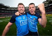 30 July 2023; Dublin players, from left, Jack McCaffrey and Cormac Costello after the GAA Football All-Ireland Senior Championship final match between Dublin and Kerry at Croke Park in Dublin. Photo by David Fitzgerald/Sportsfile