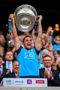 30 July 2023; Dublin captain James McCarthy lifts the Sam Maguire Cup after his side's victory in the GAA Football All-Ireland Senior Championship final match between Dublin and Kerry at Croke Park in Dublin. Photo by Seb Daly/Sportsfile