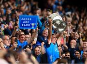30 July 2023; Dublin captain James McCarthy lifts the Sam Maguire Cup after his side's victory in the GAA Football All-Ireland Senior Championship final match between Dublin and Kerry at Croke Park in Dublin. Photo by Eóin Noonan/Sportsfile