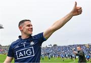 30 July 2023; Dublin goalkeeper Stephen Cluxton celebrates after his side's victory in the GAA Football All-Ireland Senior Championship final match between Dublin and Kerry at Croke Park in Dublin. Photo by Seb Daly/Sportsfile