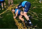 30 July 2023; Stephen Cluxton, right, and Eoin Murchan of Dublin after the GAA Football All-Ireland Senior Championship final match between Dublin and Kerry at Croke Park in Dublin. Photo by David Fitzgerald/Sportsfile
