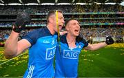 30 July 2023; Jack McCaffrey and Dean Rock of Dublin celebrate after the GAA Football All-Ireland Senior Championship final match between Dublin and Kerry at Croke Park in Dublin. Photo by Ray McManus/Sportsfile