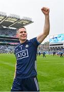 30 July 2023; Dublin goalkeeper Stephen Cluxton celebrates after his side's victory in the GAA Football All-Ireland Senior Championship final match between Dublin and Kerry at Croke Park in Dublin. Photo by Seb Daly/Sportsfile