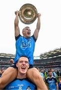30 July 2023; Eoin Murchan, with the Sam Maguire cup, is held aloft by Brian Fenton of Dublin after the GAA Football All-Ireland Senior Championship final match between Dublin and Kerry at Croke Park in Dublin. Photo by Ramsey Cardy/Sportsfile
