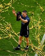 30 July 2023; Dublin goalkeeper Stephen Cluxton celebrates after the GAA Football All-Ireland Senior Championship final match between Dublin and Kerry at Croke Park in Dublin. Photo by Daire Brennan/Sportsfile