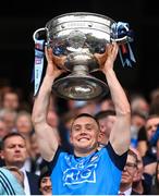 30 July 2023; Con O'Callaghan of Dublin lifts the Sam Maguire cup after the GAA Football All-Ireland Senior Championship final match between Dublin and Kerry at Croke Park in Dublin. Photo by Ramsey Cardy/Sportsfile