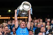30 July 2023; Ciaran Kilkenny of Dublin lifts the Sam Maguire cup after the GAA Football All-Ireland Senior Championship final match between Dublin and Kerry at Croke Park in Dublin. Photo by Ramsey Cardy/Sportsfile