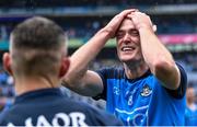 30 July 2023; Brian Fenton of Dublin celebrates after his side's victory in the GAA Football All-Ireland Senior Championship final match between Dublin and Kerry at Croke Park in Dublin. Photo by Piaras Ó Mídheach/Sportsfile