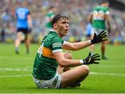 30 July 2023; David Clifford of Kerry reacts during the GAA Football All-Ireland Senior Championship final match between Dublin and Kerry at Croke Park in Dublin. Photo by Seb Daly/Sportsfile