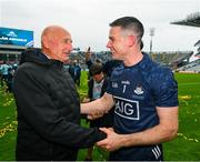 30 July 2023; Former Dublin selector Mickey Whelan with Dublin goalkeeper Stephen Cluxton after the GAA Football All-Ireland Senior Championship final match between Dublin and Kerry at Croke Park in Dublin. Photo by Ray McManus/Sportsfile