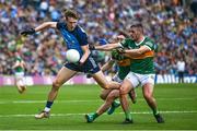 30 July 2023; Michael Fitzsimons of Dublin in action against Paudie Clifford, centre, and Graham O'Sullivan of Kerry during the GAA Football All-Ireland Senior Championship final match between Dublin and Kerry at Croke Park in Dublin. Photo by David Fitzgerald/Sportsfile