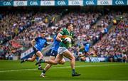30 July 2023; David Clifford of Kerry in action against Michael Fitzsimons of Dublin during the GAA Football All-Ireland Senior Championship final match between Dublin and Kerry at Croke Park in Dublin. Photo by David Fitzgerald/Sportsfile