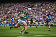 30 July 2023; David Clifford of Kerry in action against Michael Fitzsimons of Dublin during the GAA Football All-Ireland Senior Championship final match between Dublin and Kerry at Croke Park in Dublin. Photo by David Fitzgerald/Sportsfile