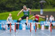 30 July 2023; Thomas Barr of Ferrybank AC, Waterford, on his way to winning the men's 400m hurdles during day two of the 123.ie National Senior Outdoor Championships at Morton Stadium in Dublin. Photo by Sam Barnes/Sportsfile