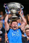 30 July 2023; Jack McCaffrey of Dublin lifts the Sam Maguire Cup after his side's victory in the GAA Football All-Ireland Senior Championship final match between Dublin and Kerry at Croke Park in Dublin. Photo by Seb Daly/Sportsfile