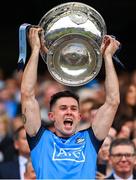 30 July 2023; David Byrne of Dublin lifts the Sam Maguire Cup after his side's victory in during the GAA Football All-Ireland Senior Championship final match between Dublin and Kerry at Croke Park in Dublin. Photo by Seb Daly/Sportsfile
