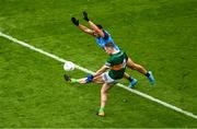 30 July 2023; Tom O'Sullivan of Kerry in action against Niall Scully of Dublin during the GAA Football All-Ireland Senior Championship final match between Dublin and Kerry at Croke Park in Dublin. Photo by Daire Brennan/Sportsfile