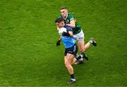 30 July 2023; David Byrne of Dublin in action against Paul Geaney of Kerry during the GAA Football All-Ireland Senior Championship final match between Dublin and Kerry at Croke Park in Dublin. Photo by Daire Brennan/Sportsfile