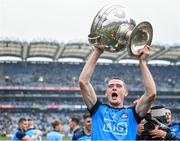 30 July 2023; Brian Fenton of Dublin celebrates with the Sam Maguire Cup after his side's victory in the GAA Football All-Ireland Senior Championship final match between Dublin and Kerry at Croke Park in Dublin. Photo by Piaras Ó Mídheach/Sportsfile