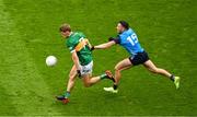 30 July 2023; Gavin White of Kerry in action against Colm Basquel of Dublin during the GAA Football All-Ireland Senior Championship final match between Dublin and Kerry at Croke Park in Dublin. Photo by Daire Brennan/Sportsfile