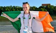 29 July 2023; Leila Colfer of Team Ireland before the closing ceremony of the 2023 Summer European Youth Olympic Festival in Maribor, Slovenia. Photo by Tyler Miller/Sportsfile