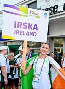 29 July 2023; Hollie Kilroe of Team Ireland during the closing ceremony of the 2023 Summer European Youth Olympic Festival in Maribor, Slovenia. Photo by Tyler Miller/Sportsfile