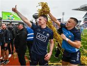 30 July 2023; Eoin Murchan, right, and Stephen Cluxton of Dublin after the GAA Football All-Ireland Senior Championship final match between Dublin and Kerry at Croke Park in Dublin. Photo by David Fitzgerald/Sportsfile