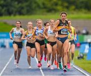 30 July 2023; Sophie O'Sullivan of Ballymore Cobh AC, Cork, leads the pack in the women's 800m during day two of the 123.ie National Senior Outdoor Championships at Morton Stadium in Dublin. Photo by Stephen Marken/Sportsfile