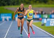 30 July 2023; Sarah Healy of UCD AC, Dublin, on her way to winning the women's 1500m during day two of the 123.ie National Senior Outdoor Championships at Morton Stadium in Dublin. Photo by Stephen Marken/Sportsfile