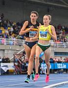 30 July 2023; Sarah Healy of UCD AC, Dublin, right, on her way to winning the women's 1500m ahead of Sophie O'Sullivan of Ballymore Cobh AC, Cork, who finished second, during day two of the 123.ie National Senior Outdoor Championships at Morton Stadium in Dublin. Photo by Sam Barnes/Sportsfile