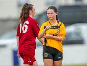 30 July 2023; Ciara Ryan of North Tipperary Schoolchildrens Football League after her side's defeat in the FAI Women's U19 Inter-League Cup match between North Tipperary Schoolchildrens Football League and Galway District League at Jackman Park in Limerick. Photo by Michael P Ryan/Sportsfile