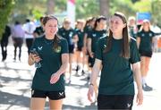 31 July 2023; Republic of Ireland's Heather Payne and goalkeeper Megan Walsh and team-mates during a team walk at South Bank before the FIFA Women's World Cup 2023 Group B match between Republic of Ireland and Nigeria at Brisbane Stadium in Brisbane, Australia. Photo by Stephen McCarthy/Sportsfile
