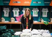 31 July 2023; Republic of Ireland equipment manager Orla Haran prepares the dressing room before the FIFA Women's World Cup 2023 Group B match between Republic of Ireland and Nigeria at Brisbane Stadium in Brisbane, Australia. Photo by Stephen McCarthy/Sportsfile